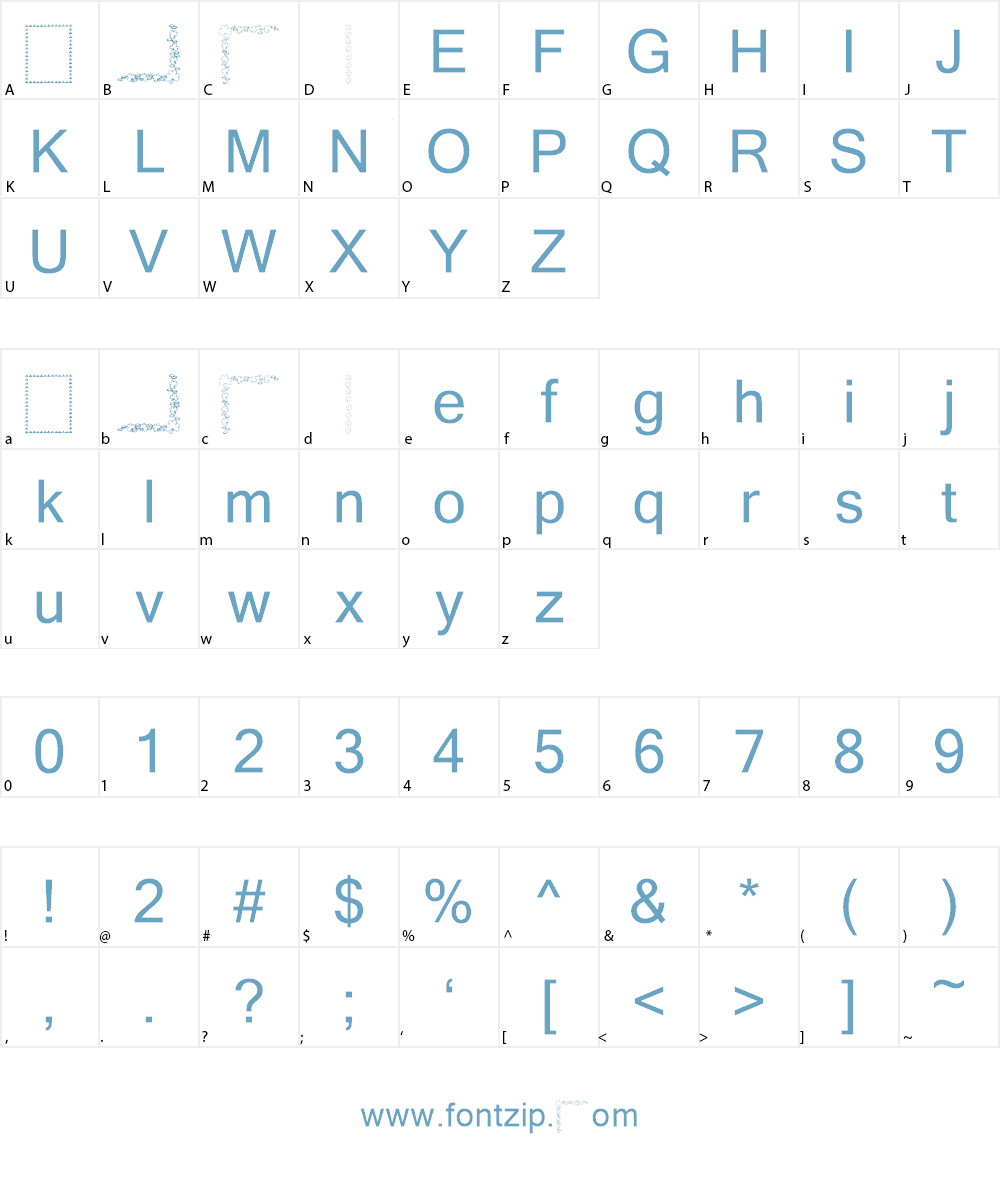 KR St Patricks Frames Font Character